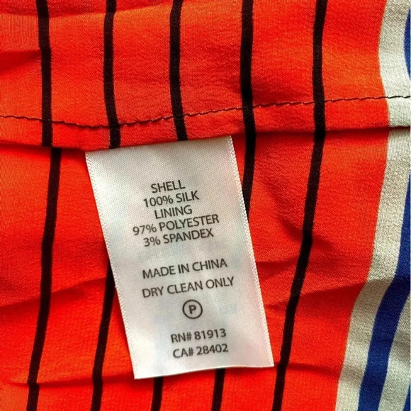 ANTHRO TRACY REESE |Vibrant Multicolored Rainbow Striped Silk Pleated Dress Sz 6 - Picture 12 of 12